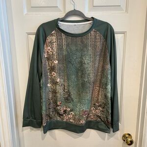 Floral Forest Print Long Sleeve Top